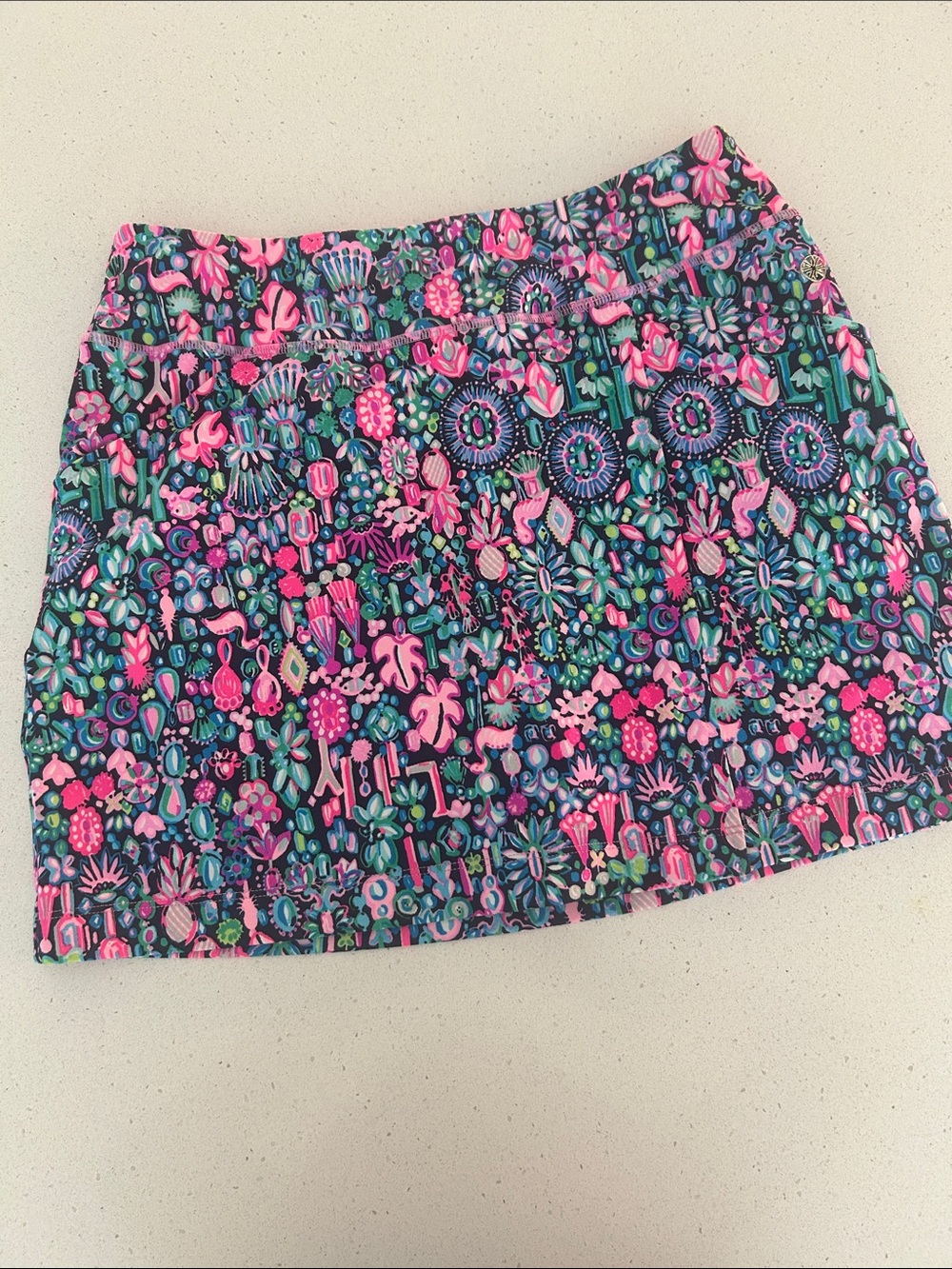 Lilly Pulitzer Neon Floral Skort in Pink and Blue